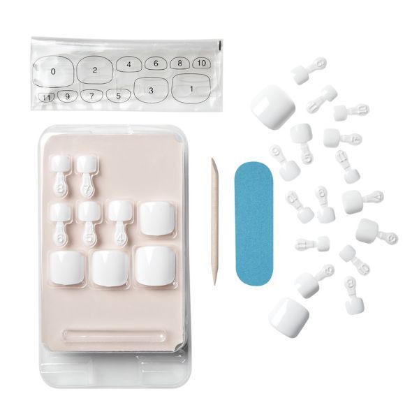 Kiss Salon Acrylic Fn Toe Nails - White