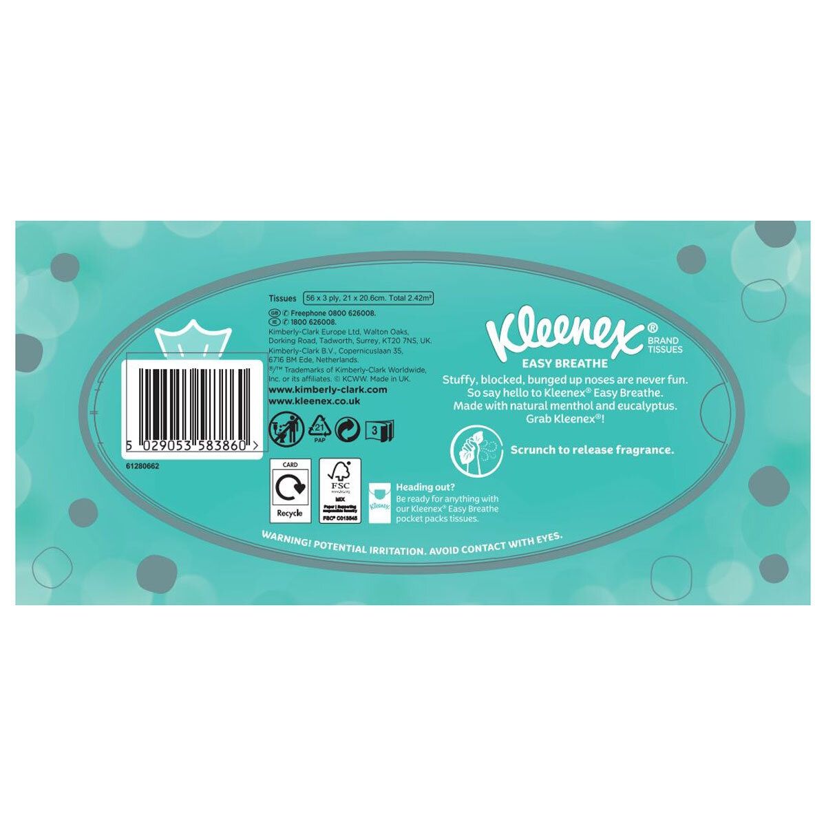 Kleenex Easy Breathe Facial Tissues, 6 x 56 Sheets