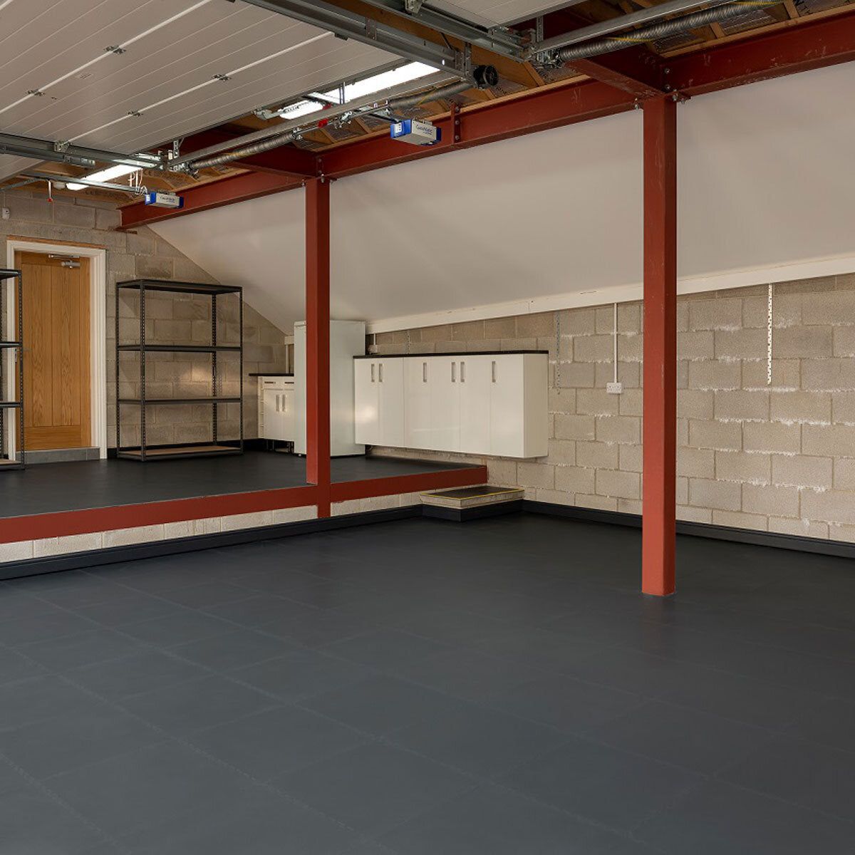 Klikflor X500 5mm Garage Floor Tiles 4 Pack (497 x 497 x 5mm) 0.98m² per pack in Black or Graphite