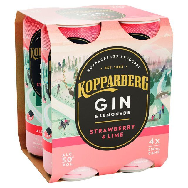 Kopparberg Gin & Lemonade Strawberry & Lime 4 x 250ml