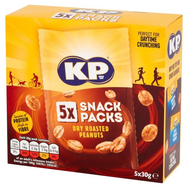 KP Dry Roasted Peanuts Multipack 5 x 30g