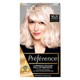 L’Oréal Paris Preference Permanent Hair Dye, Luminous Colour, Very Very Light Pearl Blonde 10.21