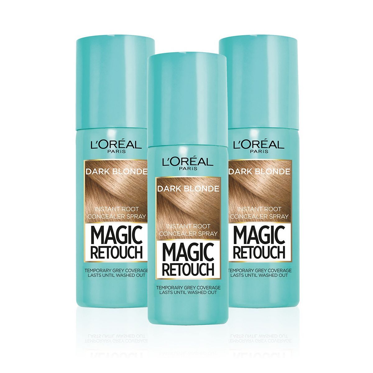 L'Oreal Magic Retouch Dark Blonde Temporary Instant Grey Root Concealer Spray Triple Pack - 3x75ml
