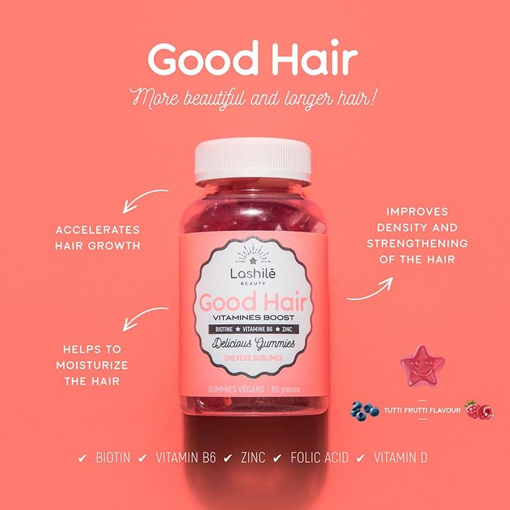Lashilé Beauty Good Hair Vitamins Boost Sublime Hair Tutti Frutti Flavour 60 Vegan Gummies