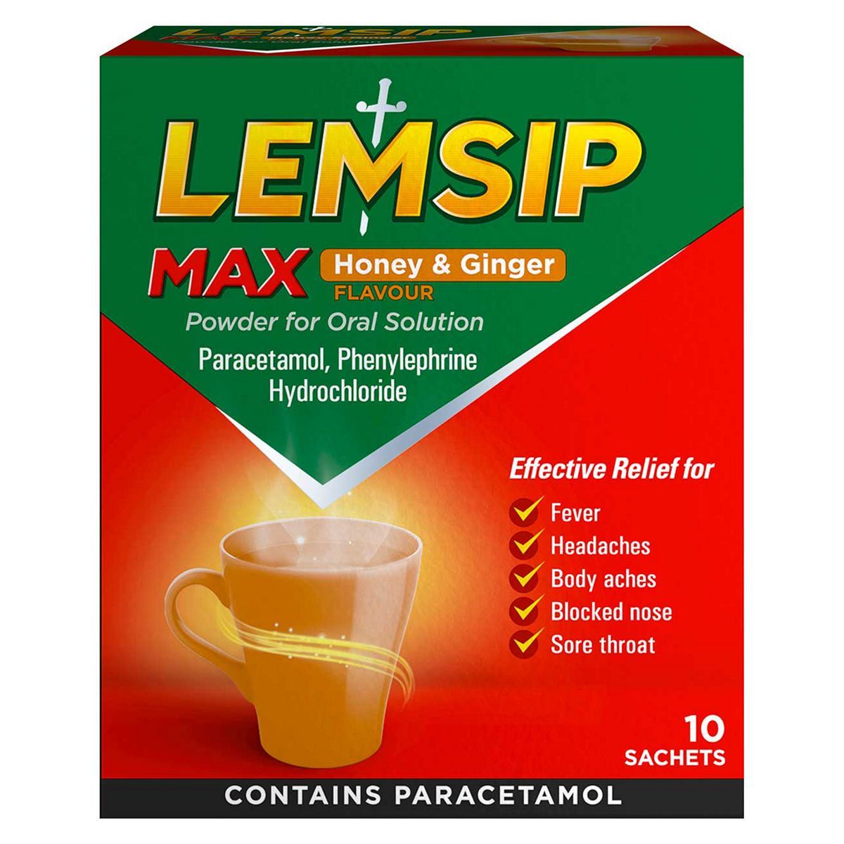 Lemsip Max Honey & Ginger Powder For Oral Solution - 10 Sachets