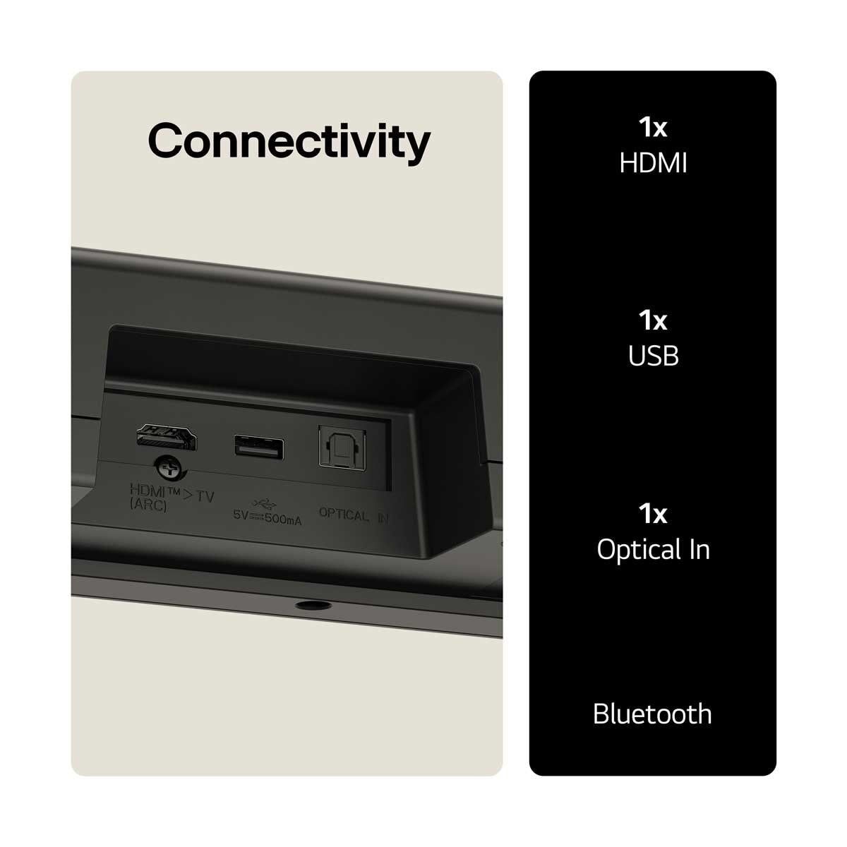 LG 4.1 Channel Soundbar and Wireless Subwoofer with Bluetooth US40TR