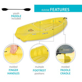 Lifetime Wave 6ft (180 cm) Sit On Youth Kayak + Paddle