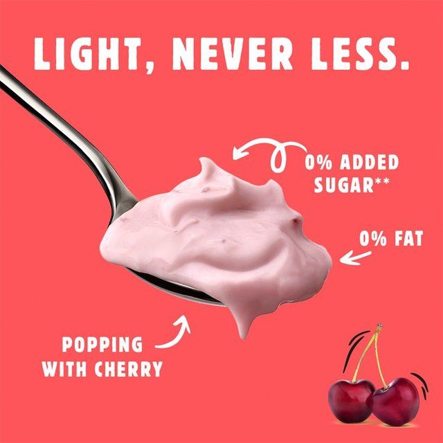 Light & Free Cherry Greek Style 0% Added Sugar Fat Free Yoghurt 4 x 115g