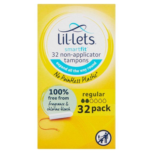 Lil-Lets Non-Applicator Tampons Regular 32 per pack