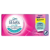 Lil-Lets Non-Applicator Tampons Super 32 per pack