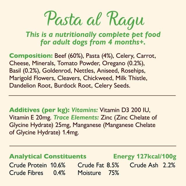 Lily's Kitchen Dog Pasta Al Ragu Tin   400g