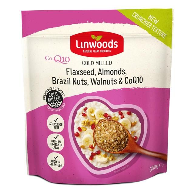 Linwoods Milled CO-Q10 Flaxseed Almonds Brazil & Walnuts 360g