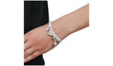 Lipsy Silver Colour Pave Heart Charm Bracelet