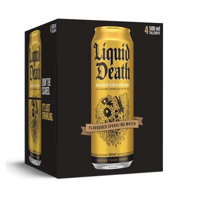Liquid Death Mango Chainsaw Sparkling Water 4 x 500ml
