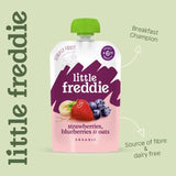 Little Freddie Strawberries Blueberries & Oats Organic Pouch 6 mths+ 100g