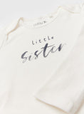 Little Sister Slogan White Bodysuit 6-9 months