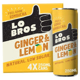 Lo Bros Kombucha Ginger & Lemon Low Sugar Multipack 4 x 250ml