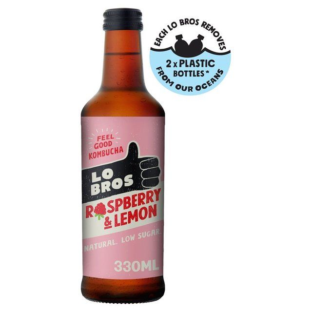 Lo Bros Kombucha Raspberry & Lemon Low Sugar 330ml