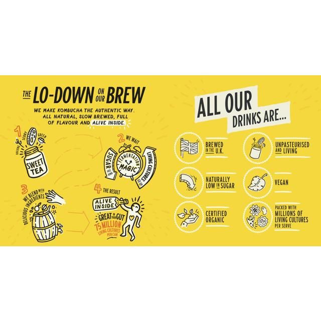 Lo Bros Low Sugar Ginger & Lemon Kombucha 750ml