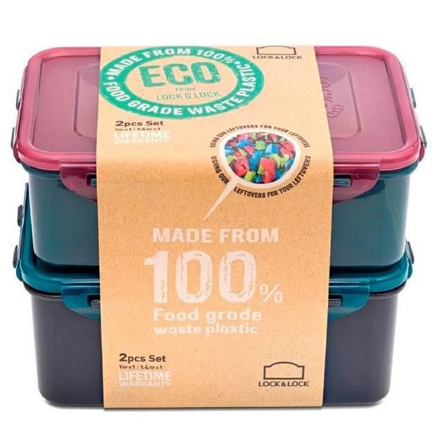 Lock & Lock Eco 1l & 1.4l Set   2 per pack