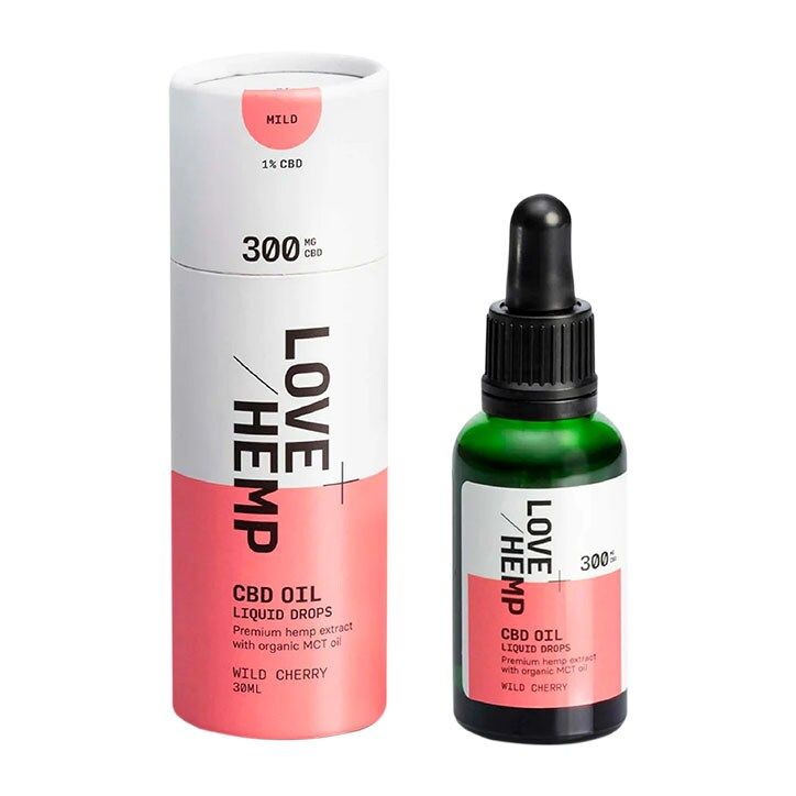Love Hemp 300mg 1% CBD Oil Drops 30ml Wild Cherry Flavour Natural