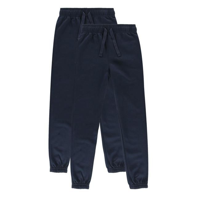 M&S 2pk Regular Fit School Joggers 4-10 Years Navy