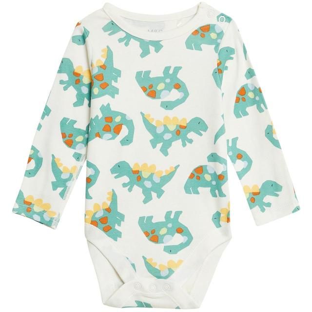 M&S 3 Pack Pure Cotton Dinosaur Bodysuits 0-3 Years