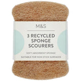 M&S 3 Recycled Sponge Scourers 3 per pack
