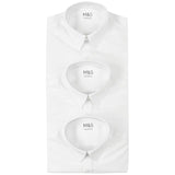 M&S 3pk Regular Fit Easy Iron Shirts 3-14 Years White