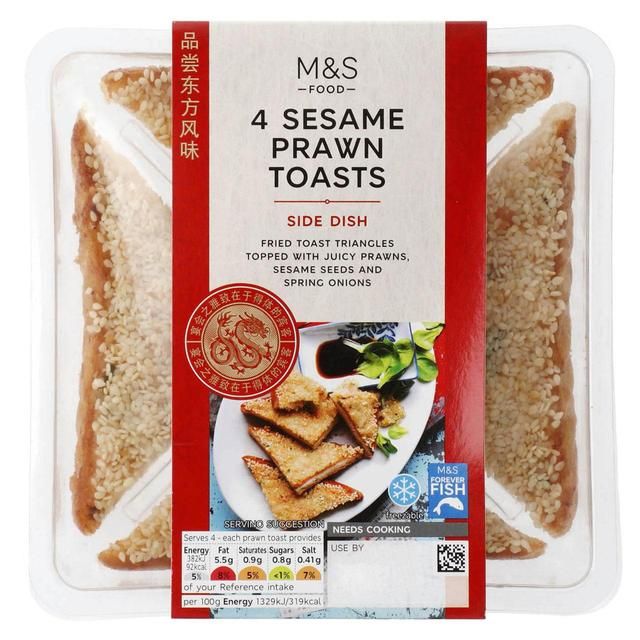 M&S 4 Sesame Prawn Toasts 115g