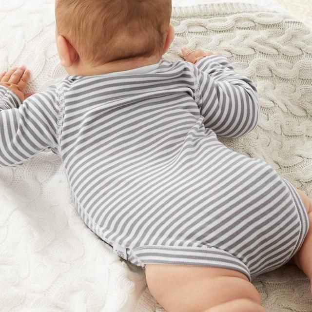 M&S BD Stripe Teddy Bear Bodysuit NB