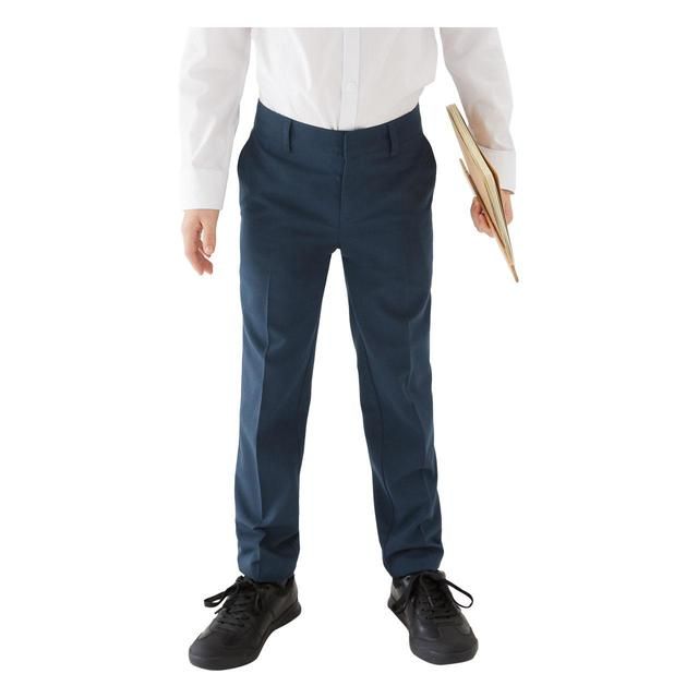 M&S Boys 2pk Navy Skinny Leg School Trousers 4-14 Years