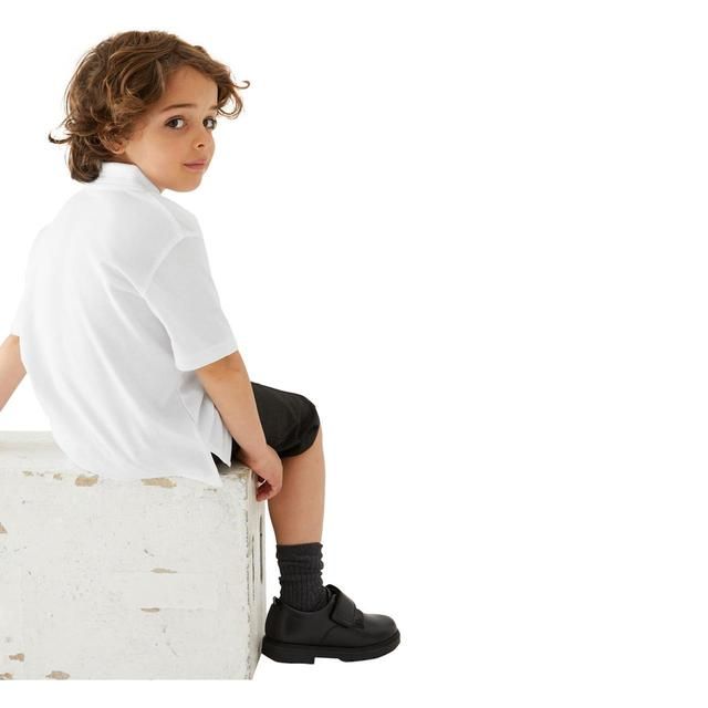 M&S Boys 2pk Stain Resist School Polo Shirts 3-14 Years White