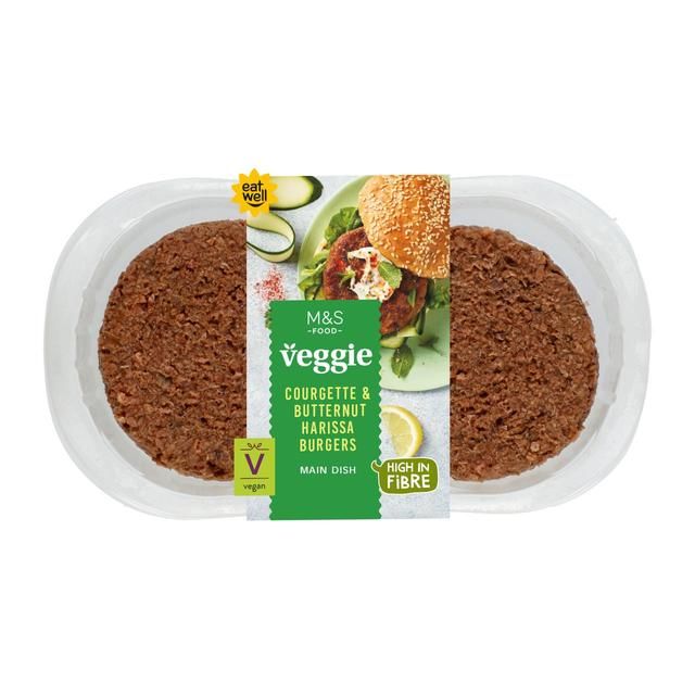 M&S Chickpea & Courgette Harissa Burgers 226g