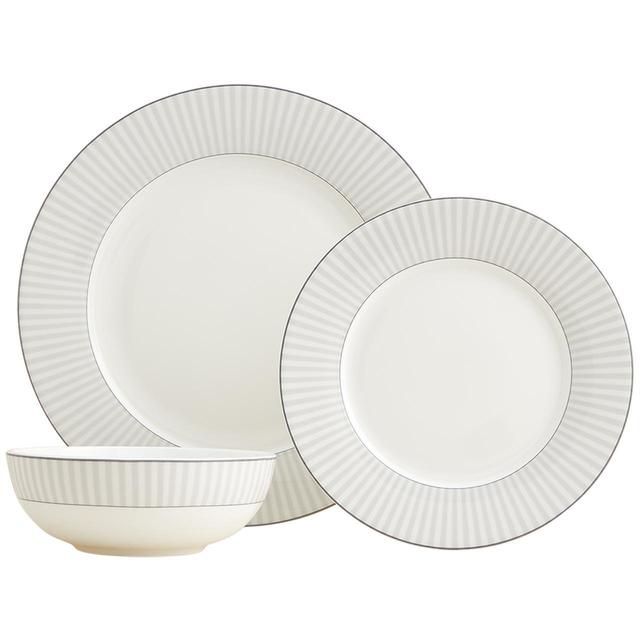 M&S Collection 12 Piece Hampton Dinner Set Grey 12 per pack