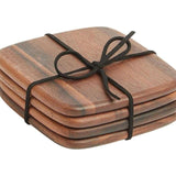 M&S Collection Acacia Wooden Coasters One Size Natural 4 per pack