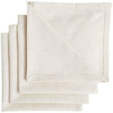 M&S Collection Set of 4 Cotton Rich Napkins with Linen One Size Natural   4 per pack