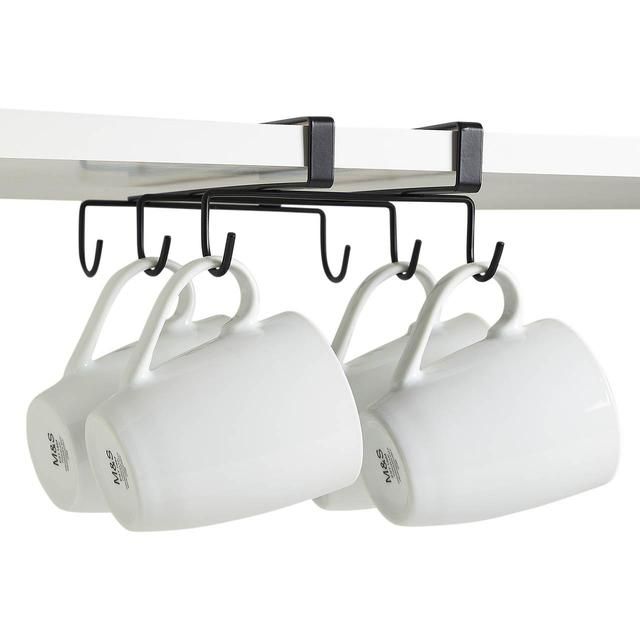 M&S Collection Wire Under Shelf Cup Rack One Size Black