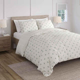 M&S Cotton Blend Leaf Bedding Set Super King Natural