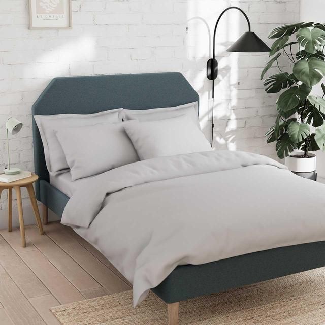 M&S Cotton Rich Duvet Cover Single Silver Grey