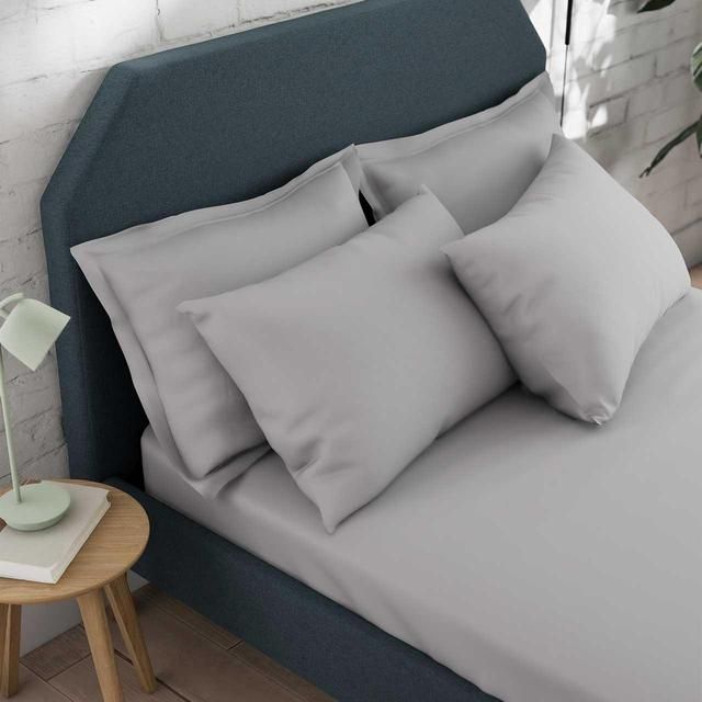 M&S Cotton Rich Fitted Sheet Super King (6 ft) Silver Grey