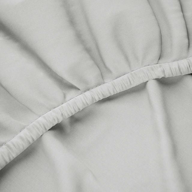 M&S Cotton Rich Fitted Sheet Super King (6 ft) Silver Grey