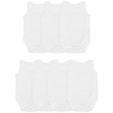 M&S Cotton Sleeveless Bodysuits 7 Pack White