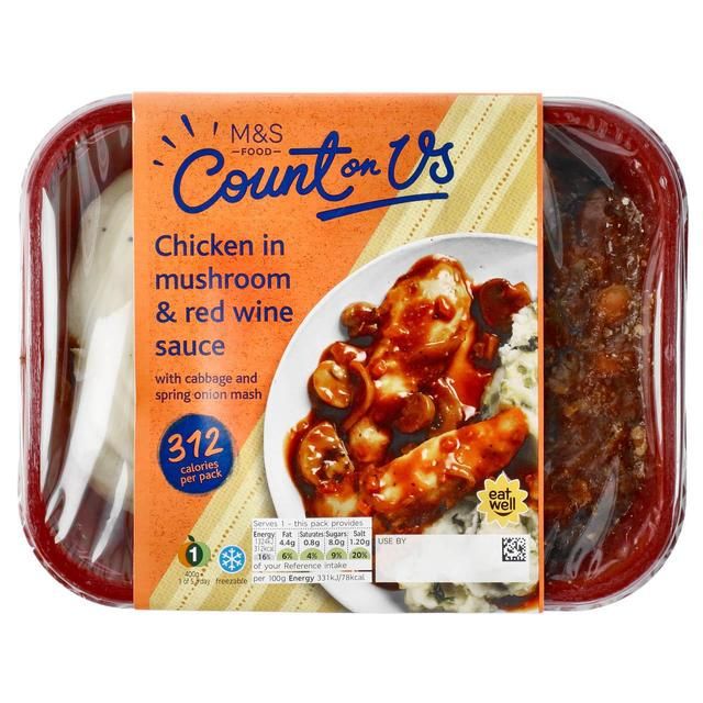 M&S Count On Us Chicken in a Mushroom Red Wine Sauce 400g