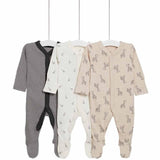 M&S Giraffe Sleepsuits Newborn-3 Years Yellow