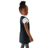 M&S Girls 2pk Navy Crease Resistant School Pinafores 3-10 Years