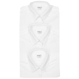 M&S Girls 3pk Easy Iron School Blouses 4-14 Years White