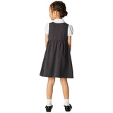 M&S Girls Jersey Heart Pocket School Pinafore 3-12 Years Grey