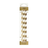 M&S Gold & White Striped Paper Straws 20 per pack