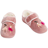 M&S Kids Ballerina Riptape Slippers Size 6-12 Pink